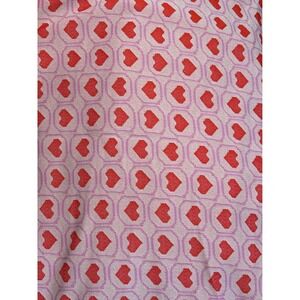 Vintage Heart Print Knit Fabric Red Pink Novelty Retro Sewing Quilting Yardage